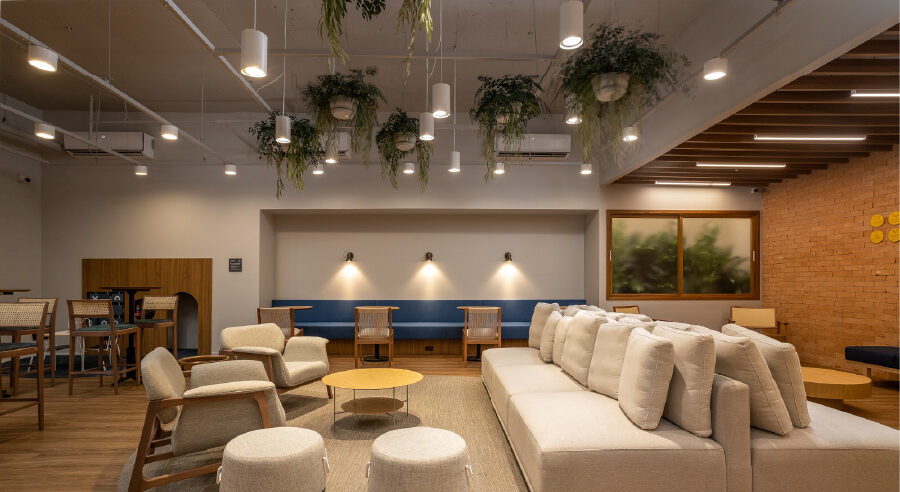 Recepção e sala de espera do consultório do Dr. Eduardo Tiburcio na Barra da Tijuca
